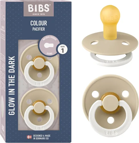 Vista 14 de BIBS - Paquete de 2 chupetes Bibs Colour, calmante, libre de bisfenol A, punta redonda, látex de goma natural