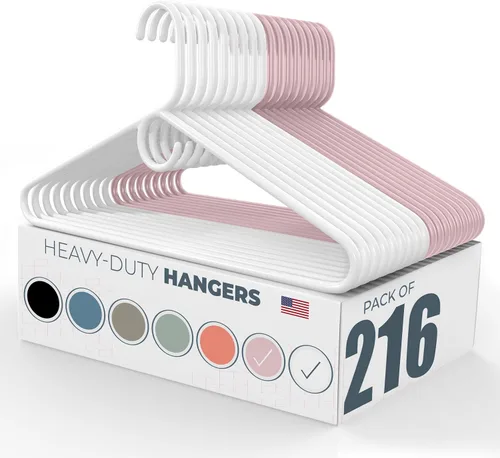 Vista 113 de Neaties Paquete de 6 perchas de ropa resistentes, fabricadas en los Estados Unidos, perchas de plástico de capacidad de 8 libras para ropa
