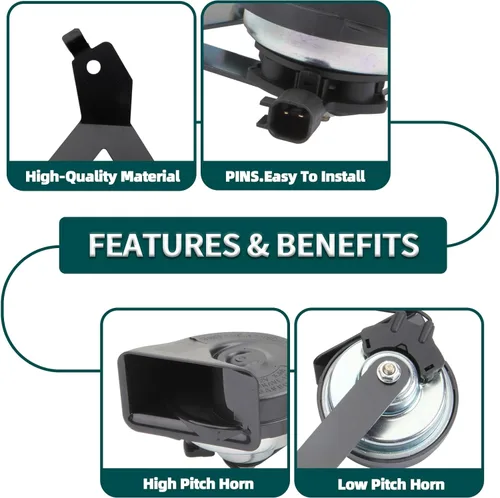 Vista 4 de MITZONE Conjunto de bocina con soporte compatible con Ford F-150 2009-2014 Reemplazar 9L3Z-13832-A