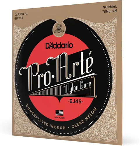 D'Addario Pro Arté - Cuerdas de nailon para guitarra clásica, EJ45, tensión normal, juego de 6 cuerdas, paquete de 1