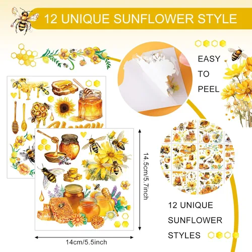 Vista 4 de BBTO 12 hojas de transferencias por frotado para manualidades y muebles, calcomanías de transferencia por frotado para madera, papel de bricolaje