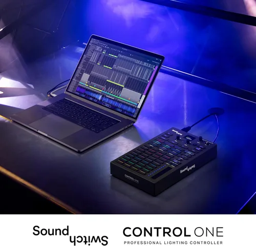 Vista 10 de SoundSwitch Control One - Controlador profesional de iluminación DMX para DJ con 3 meses de acceso al software SoundSwitch y soporte para luces DMX