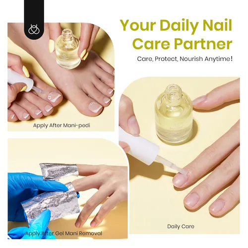 Vista 6 de Beetles - Aceite de cutícula para uñas, 0.5 onzas líquidas, fragancia de almendra, cuidado con aceite de jojoba y vitamina E, crecimiento de uñas