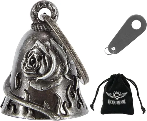 Vista 44 de Dream Apparel Campanas de motocicleta para motociclistas, accesorios de campanas pesadas y llavero para la suerte