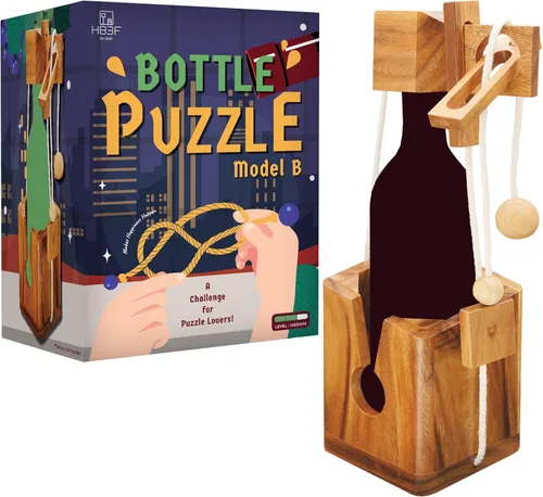 Vista 11 de BSIRI Rompecabezas de botella de vino - Desafiante soporte de botella de vino de madera 3D y juego de rompecabezas de bloqueo de vino para adultos.