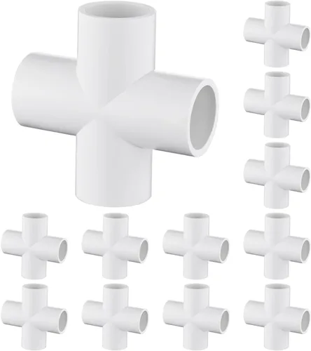 Vista 29 de Paquete de 12 accesorios de codo de 45 grados de PVC de 1 pulgada, conector de tubo de 2 vías de grado para muebles para construcción de estanterías