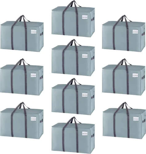 Vista 41 de VENO - Paquete de mudanzas, cajas de almacenamiento para embalaje universitario con tapas alternativas, para dormitorio, extragrande, asas