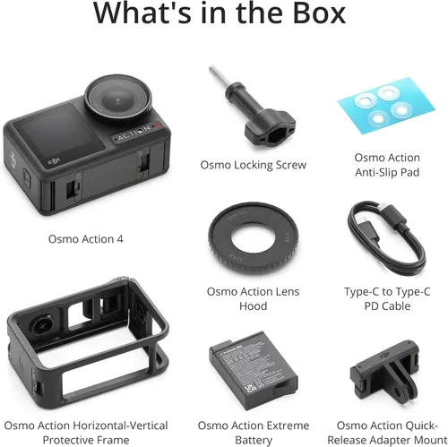 Vista 8 de DJI Osmo Action 4 Essential Combo, cámara de acción impermeable 4K/120fps con sensor de 1/1.3 pulgadas, impresionantes imágenes con poca luz