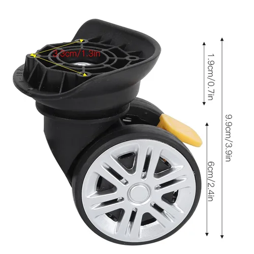 Vista 2 de 1 par universal mute equipaje maleta ruedas reemplazo con freno para maletas piezas