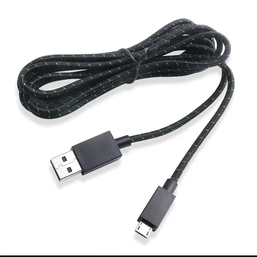 Cable de carga micro USB trenzado de 8.9ft de largo para control de Microsoft Xbox One