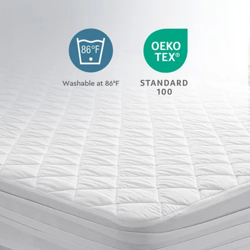 Vista 3 de YATAS BEDDING Perle - Protector de colchón acolchado, lavable a máquina y de fácil cuidado, protección y comodidad superiores, parte superior