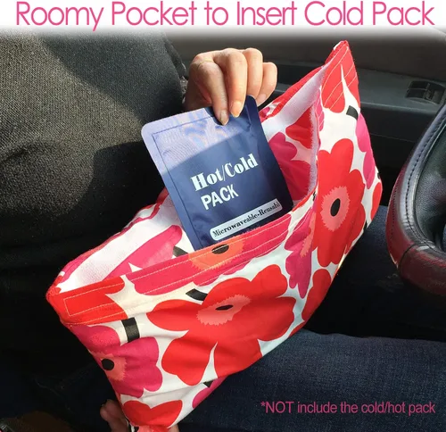 Vista 4 de Almohada de histerectomía para después de la cirugía abdominal, almohadas para cinturón de seguridad con bolsillo para miomectomía de bolsillo