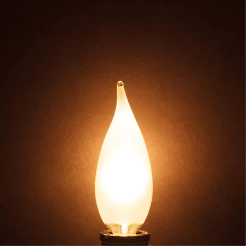 Vista 6 de Simba Lighting Candelabro CA10 con punta de llama esmerilada de 25 W, base E12 (paquete de 12) bombillas incandescentes decorativas de 120 V