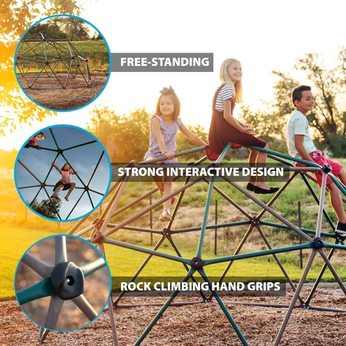 Vista 3 de Lifetime Centro de juego para escaladores de cúpula geométrica, tono tierra