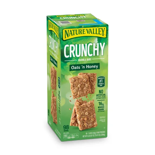 Nature Valley Barras de granola crujiente Avena y miel - 98 barras de 2 bolsas de barra de 49 unidades - 1.49 oz
