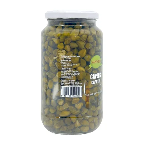 Vista 3 de Sanniti Capotes de alcaparras españolas en vinagre y salmuera de sal - 33.5 oz