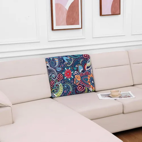 Vista 133 de hyha Fundas de cojín de sofá estampadas, fundas de sofá florales lavables para sofás con 2 cojines, fundas de cojín de patrón elástico para muebles