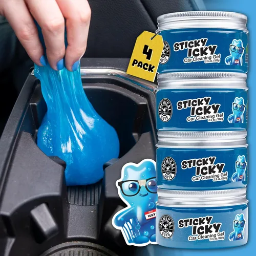 Chemical Guys Sticky Icky Car Cleaning Gel, Green Apple, Interior Car Cleaner, Reusable Automotive Crevice & Interior Dust Cleaner for Air Vents,
