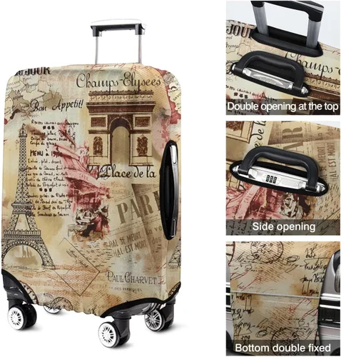 Vista 5 de France Paris Tower - Funda protectora para equipaje, diseño de torre Eiffef, funda elástica para maleta de 18242832 pulgadas, Funda para equipaje-12