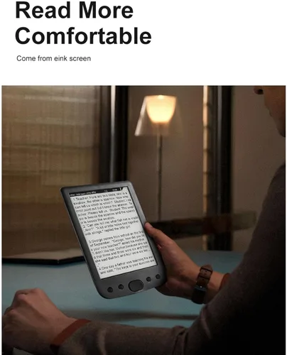 Vista 4 de Lector de libros electrónicos, librería de bolsillo, lector de pantalla táctil HD de 6 pulgadas, portátil y amigable para los ojos