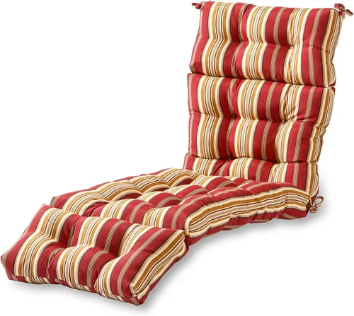 Vista 16 de Greendale Home Fashions Cojín para tumbona exterior de 72 x 22 pulgadas, Adobe Stripe