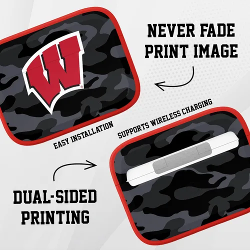 Vista 4 de AFFINITY BANDS Wisconsin Badgers Camo HDX - Funda compatible con Apple AirPods Generaciones 1 y 2