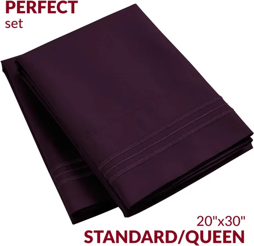 Vista 190 de Mellanni Fundas de almohada de lujo, extrasuaves, refrescantes, fundas de almohada de 2 piezas de la colección Icónica, cierre de sobre