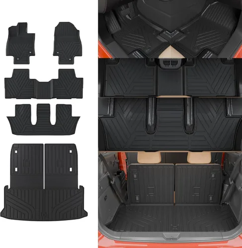 Vista 12 de Alfombrillas Compatibles con Dodge Durango 2016-2025 2026 de 6 Asientos, Alfombrilla de Carga, Protector para Asiento Trasero, Forro para Maletero