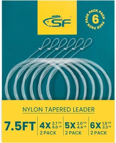 Vista 73 de SF Líder Cónico Pre-Atado con Lazo para Pesca con Mosca de Nailon Transparente para Trucha de Agua Dulce y Salada Bonefish Permit Lubina Salmón