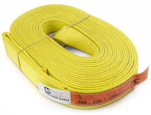 Vista 29 de DD Sling - Eslinga de elevación de nailon de 3 pulgadas x 30 pies – Fabricada en EE.UU., 8,900 lb vertical, 7,200 lb estrangulador, 17,800 lb