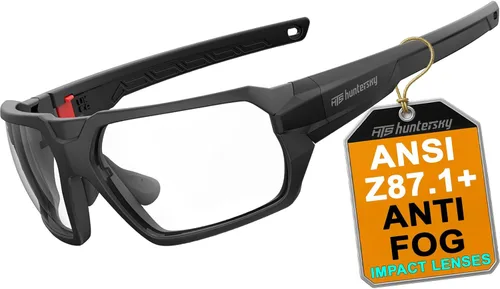 Vista 11 de HTS HUNTERSKY Ballistic Tactical ANSI Z87.1+ Impact Protection Anti Fog Shooting Glasses Military Grade Airsoft Range