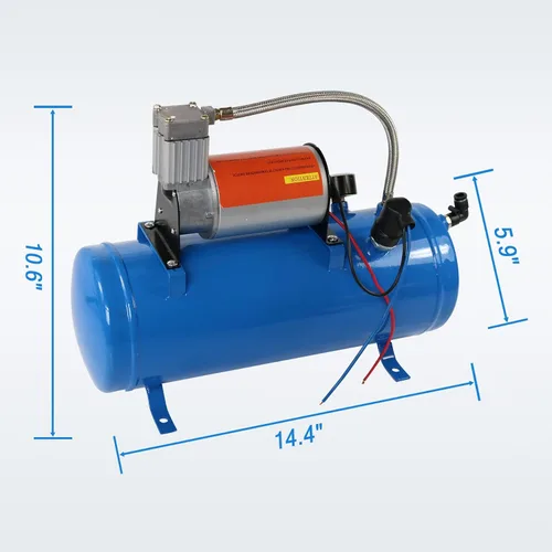 Vista 5 de JDMSPEED New 150PSI DC 12V Air Compressor with 6 Liter Tank 1.6 Gallon For Train Horns Motorhome Tires