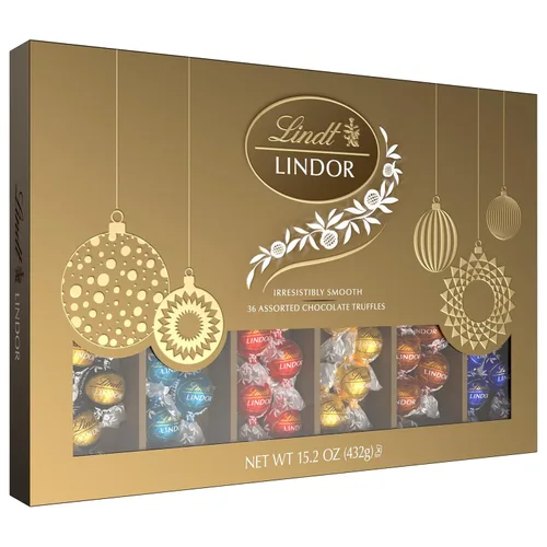 Vista 17 de Lindt Lindor - Trufas de chocolate extra oscuro 60 %, caramelo de chocolate negro con centro de trufa suave y derretida, ideal para regalar, 5.1