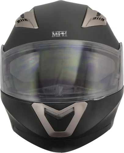 Vista 2 de Milwaukee Performance Helmets MPH9804DOT Matte Black Modular Racing Helmet w/ Drop Down Visor