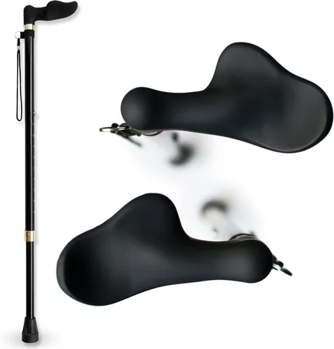 Vista 9 de RMS Bastón ortopédico para caminar, bastón compensado para adaptarse a la palma de la persona de forma natural, ideal para cualquier persona