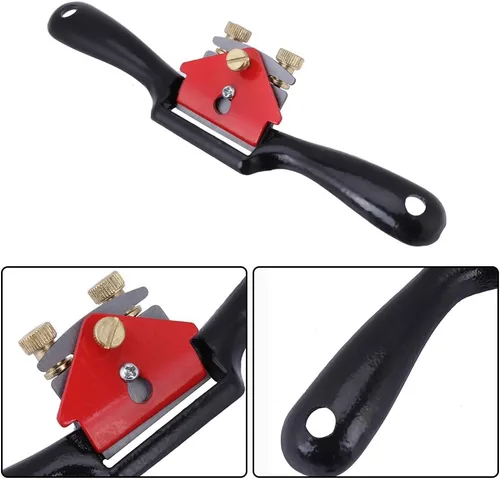 Vista 5 de Cepillo de mano 9 pulgadas Ajuste de carpintería Plano de corte Spokeshave Herramienta de recorte de mano con tornillo
