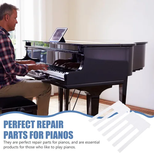 Vista 2 de 2 unids reparación teclas de piano coreano teclado Oud instrumento musical suministros accesorios teclado accesorios suministros blanco
