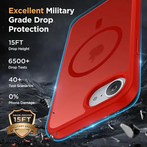 Vista 596 de Miracase - Funda magnética para iPhone 13 de 6.1 pulgadas (compatible con MagSafe) (con 2 protectores de pantalla), protección de grado militar