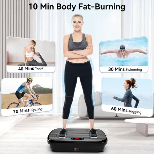 Vista 4 de Vibration Plate Exercise Machine Weight Loss, Whole Body Vibration Plate for Lymphatic Drainage, 180 Adjustable Speeds Vibrating Plate Fitness