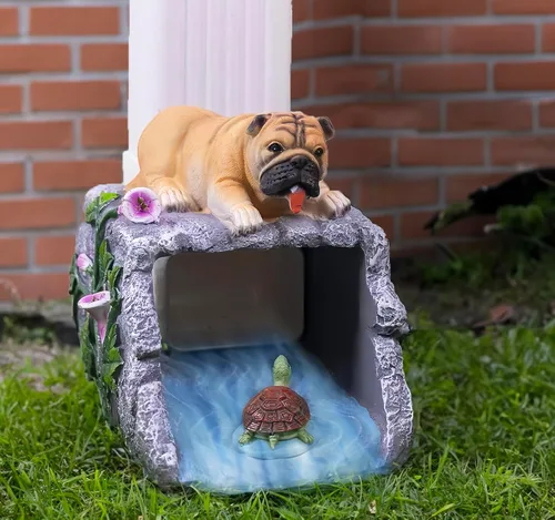 Vista 7 de Teaeeno Decoración para perros, estatua de canalón, extensión decorativa, estatua de animal, decoración al aire libre, bloque de salpicaduras