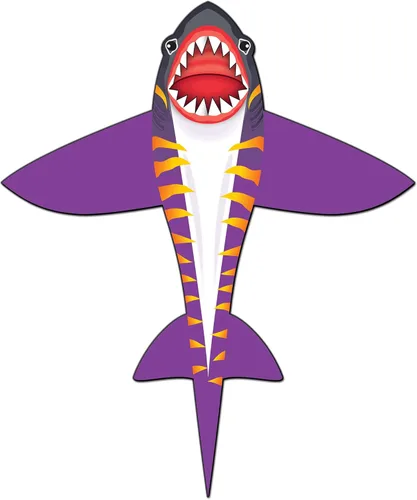 WindNSun Cometa de figura de nailon Ripstop 2-D de tiburón tigre, 72 pulgadas de alto