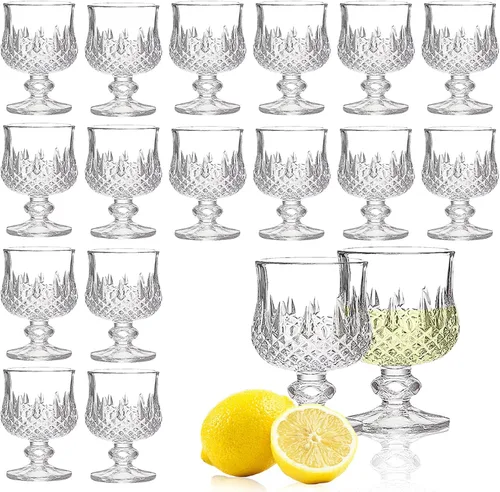 Vista 7 de Cordial Glasses, 1.7oz/1.7 fl oz, juego de 16 vasos de chupito, vasos de chupito con tallo/tequila/vasos de jerez