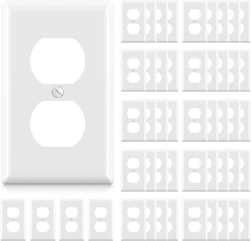 Vista 15 de ELEGRP Cubiertas de Tomacorrientes Dúplex, Placas de Pared de Tamaño Estándar de 1-Gang, Cubiertas de Placas Frontales de Doble Tomacorriente