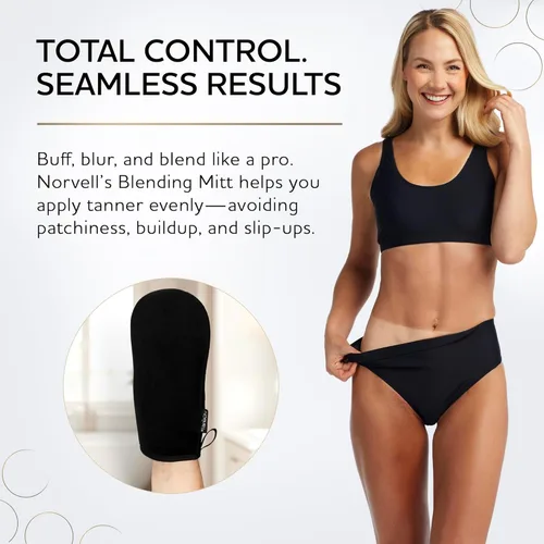 Vista 3 de Norvell Aplicador lavable autobronceador sin rayas sin sol, mezcla manopla de bronceado