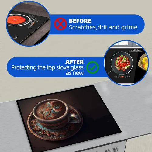 Vista 6 de Cubierta para estufa eléctrica de 28 x 20 pulgadas, protector superior de estufa de goma suave y duradero, protector superior de estufa fácil