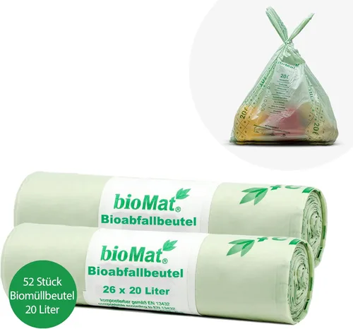 Vista 8 de bioMat Bolsas de basura compostables de 3 galones, 125 unidades, pequeños forros de basura de comida de cocina, certificado BPI, CMA y OK Compost