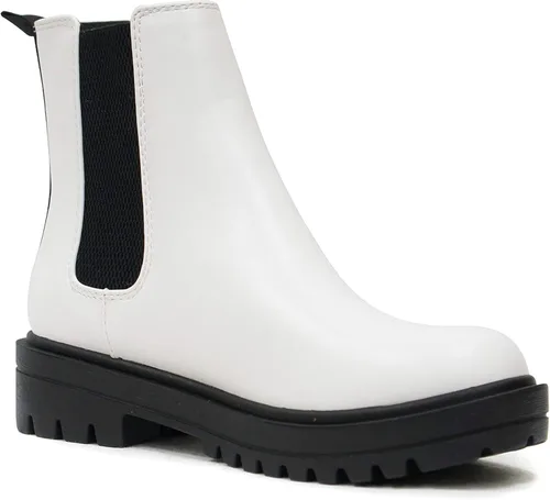 Vista 4 de Soda Pilot Botines Chelsea de tacón bajo para mujer, con doble elástico