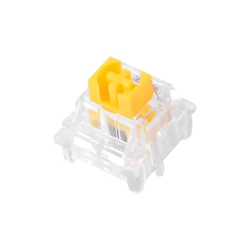 Interruptores de teclado mecánicos, interruptores lineales de 5 pines de 40 gf compatibles con teclado MX, vástago amarillo POM (20 piezas)