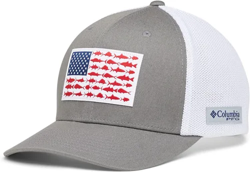 Columbia Gorra de malla PFG con diseño de bandera de peces de Canadá