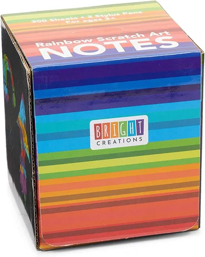 Vista 7 de Bright Creations Rainbow Scratch Off Notes with 2 Wood Styluses Sticks (3.5 in, 300 Sheets) - Rainbow Scratch Notes